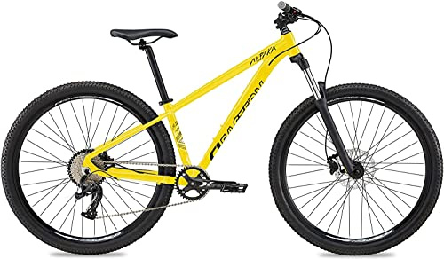 Eastern Bikes Alpaka 29 Lightweight MTB Mountain Bike, 9-Speed, Hydraulic Disc Brakes, Front Suspension Available in 4 Frame Sizes. (21, Yellow)