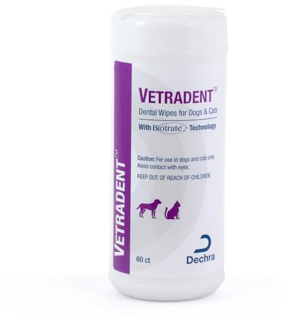 Vetradent Zahntücher für Hunde und Katzen, 60 Stück