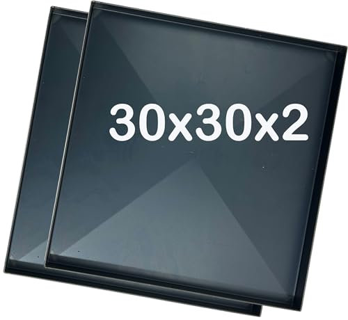 [2 PEZZI] Teglie ferro blu 30x30x2 Cm, misure per forno Godino con diagonale antideformazione Spessore teglie 8/10 Pizza alta idratazione ideale per professionisti della pizza e focaccia