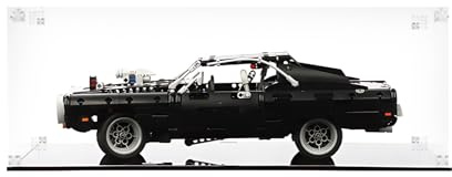 icuanuty Vitrine en acrylique pour Lego 42111 Technic Dom's Dodge Charger - Kit de modélisme - Rangement et organisation protégés contre la poussière - Dimensions : 45 x 20 x 15 cm (boîtier