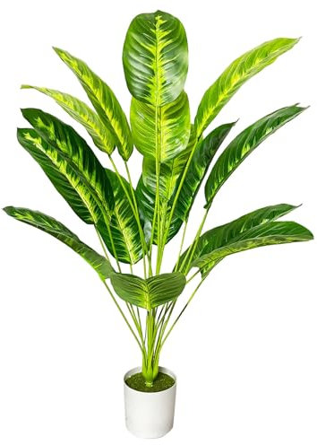 Zelihrdu Grande Plantas Artificiales Decorativas Tropic Árbol Artificial Realista Planta Falsa para Interior y Exterior Hogar Casa Baño Oficina Jardín Boda Decoración (80cm Ave del Paraíso)