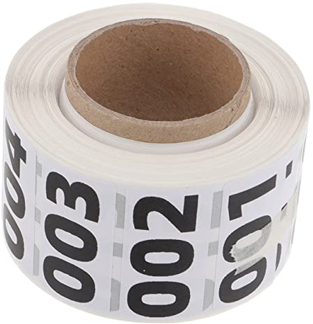 VILLFUL Étiquettes Autocollantes Numérotées Rondes Noires, Adhésif Sensible la Chaleur, 1000 Pièces pour Étiquetage et Organisation D'inventaire en Entrepôt