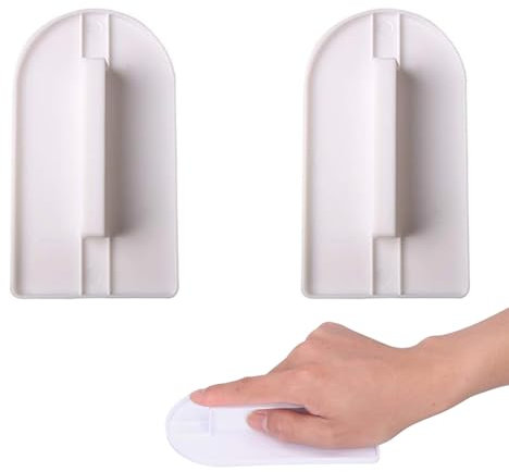2 PCS Cake Smoother, Fondant Cake Smoother Polisher, Fondant Smoother Cake Icing Smoother Tool, Flat Edge Cake Smoother,Fondant Cake Smoother Polisher for Home Kitchens Cake Shops Candy Shops(White)
