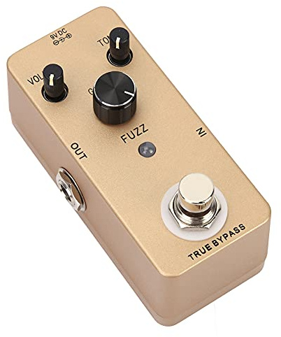 Elgitarr Fuzz Effektpedal Rund Retro Fuzz Tone Stabil Prestanda för punk- och Hårdrocksmusiker