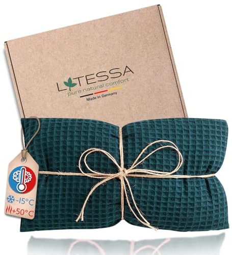 LATESSA® Kirschkernkissen, 100% Baumwolle, modern & nachhaltig, extra hochwertig, Körnerkissen für Mikrowelle, Nacken, Schulter, Bauch & Rücken, Wärmekissen für Baby Kinder & Erwachsene