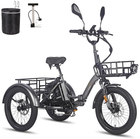 2025 Fafrees F20 Mate E-cykel trehjulig cykel för vuxna 48 V batteri 21 Ah 110 KM [Officiell] herr E-cykel dam 180 kg, elektrisk trehjulig hopfällbar cykel 20 tum, Elektrisk cykel 65 N·m, Fatbike