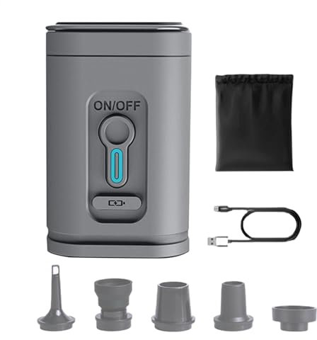 Luftmatratzenpumpe - 1200mAh Wiederaufladbare Luftmatratzenpumpe Elektrisch | Für Pool Schwimmer, Luftbett, Schwimmring | Aufblasmatratze | Elektrisch
