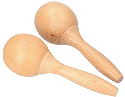 Jeffergarden Mini Maracas Beech Maraca Rattles Rumba Shaker Percussion Instrument for Party Festival or Classroom Event