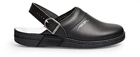 Abeba Berufsschuh The Original Clog 7021-38 aus Glattleder mit rutschhemmender Laufsohle OB, FO, SRC (Weiß, 38)