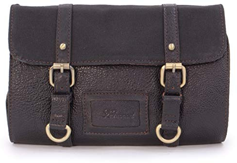 Ashwood - Beauty Case da Viaggio in Pelle - Borsa da Toilette Appesa Media - Necessaire Uomo - Wash Bag con Gancio - 7010 - Marrone