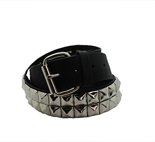 Bullet 69 Ceinture de cuir noir Clous Pyramide clouté Boucle