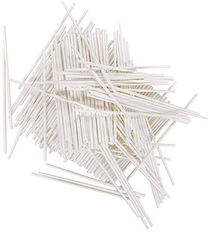 Lurch 85124 - Palos de papel para cake pops (250 tallos, 15 cm), color blanco