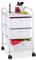 Relaxdays Badrollwagen, 3 Schubladen, Metall & Kunststoff, Rollcontainer Bad, Kosmetik, HxBxT: 60 x 33 x 39 cm, weiß, 1 Stück