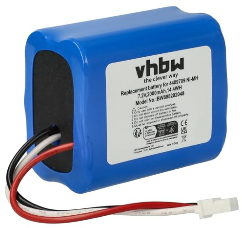 vhbw Akku kompatibel mit iRobot Braava 2000, 300, 380, 380T, 381, 390, 390T Staubsauger Home Cleaner Heimroboter (2000mAh, 7,2V, NiMH)