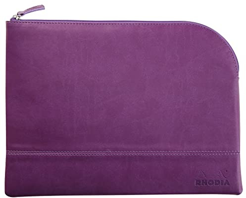 Rhodia 116740C - Rhodiarama pochette zippé en simili cuir italien - taille L (21x28 cm) VIOLET