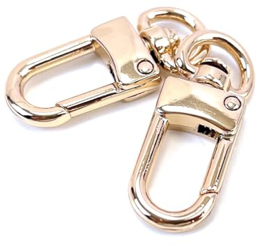 VersaKits 10 Pcs Heavy Duty Swivel Clips Light Gold Small Lobster Claw Clasps Push Gate Trigger Snap Hooks Arch Style for Sewing Purse Bag Jewelry Making