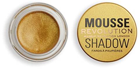 Makeup Revolution Mousse Shadow, cremige Farbe für Wangen & Augen, aufgeschlagene, leichte Formel, Creme-zu-Pulver, Gold, 4g