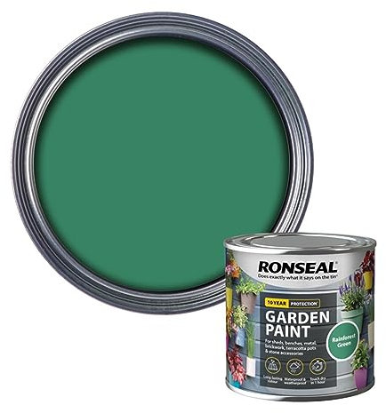 SAVING HUB Garden Paint 250ml - For Outdoor Furniture Wood, Benches, Metal, Brickwork, Terracotta - Exterior Wood Paint Waterproof & Weatherproof Touch Dry In 1 Hour (Rainforest Green)