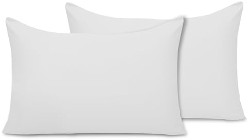Pamposh Pillow Cases 2 Pack Super Soft Brushed Microfibre Pillow Covers Hypoallergenic Breathable Non Iron Envelope Closure White Pillow Cases