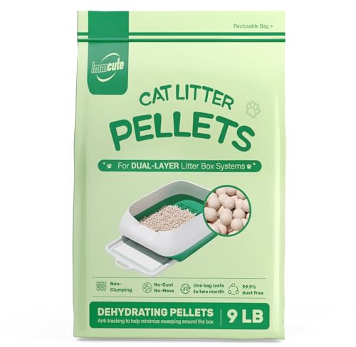 Cat Litter Pellets 9 lbs, Generic Litter Pellets Refills Exclusively for Dual-Layer Litter Box Systems, Dehydrating, Zeolite, Long-Lasting Odor Control Non-climping, Not Low-Tracking