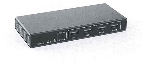 SUIDEK HDMI KVM Switch 1 Monitor 2 Computer, 4K@60Hz USB 3.0 KVM Umschalter mit 4 USB Ports für 2 Computer teilen Tastatur Maus Drucker, inklusive Desktop Controller, 2 USB Kabel und Netzadapter