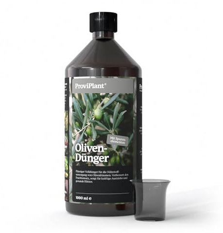 ProviPlant Oliven Flüssigdünger – Spezialdünger für Olivenbäume – 1 Liter Konzentrat für bis zu 200 Liter Gießwasser – Indoor & Outdoor – Made in Germany