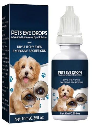 GNAUMORE Collyre Chien Yeux,Pet Gouttes pour Les Yeux des Chats et des Chiens,Gouttes pour Les Yeux des Chats,Sûr et Efficace pour éliminer Les Taches de Larmes 10ml