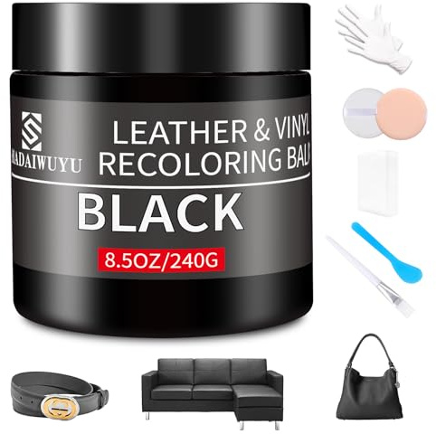 Nero Riparazione Pelle,Kit Riparazione Pelle per la Riparazione della Pelle,Ricolorante Pelle,Riparazione Sedili Auto,Ripara Pelle Divano,Rinnova Pelle Giacca,Scarpe,Sella