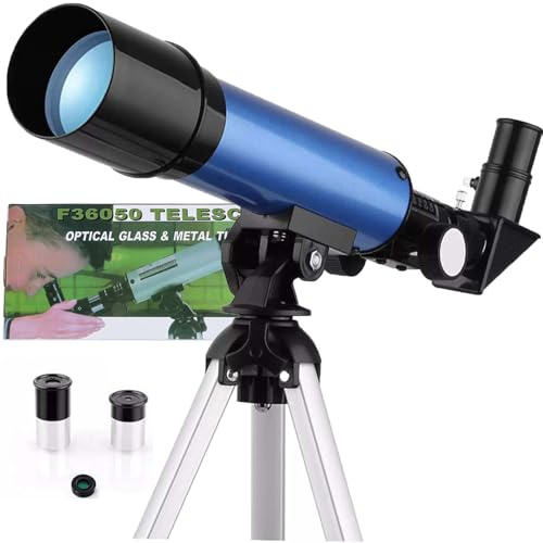 Acesome - Telescopio astronomico per bambini, apertura 50 mm, 360 mm, telescopio astronomico (18X - 90X), telescopio monoculare per bambini con treppiede, monoculare portatile per osservare le stelle