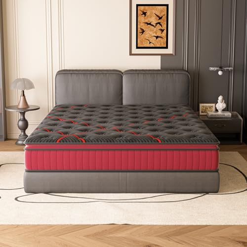 DEWINNER Matelas 140x190 cm, Épaisseur 30 cm, Mousse à Mémoire de Forme, Ressorts Ensachés, 7 Zones Ergonomiques, Hybride, Fermeté Moyenne, Respirant et Anti-Humidité