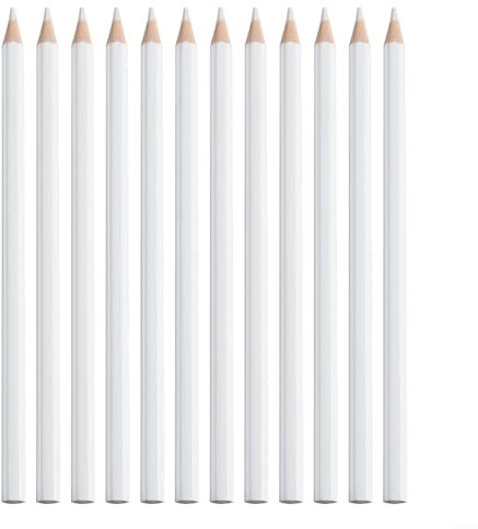 Lápiz de marcado soluble en agua para cuero y tela, paquete de 12, herramienta de costura borrable para manualidades, acolchado, transferencia temporal de patrones, color blanco