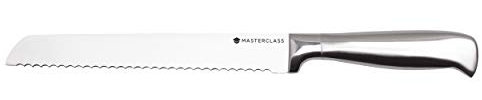 MasterClass Coltello da pane, Deluxe in acciaio inox, resistente coltello da pane seghettato 20 cm (8), confezione da appendere, argento