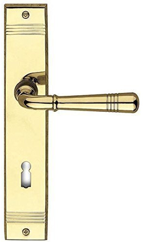 Lienbacher Türdrücker Langschildgarnitur Türklinke Drückergarnitur aus Messing poliert - WC-Garnitur