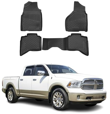 OMAC Gummimatten Fußmatten kompatibel mit Dodge RAM 1500 2500 3500 Quad Cab 2012-2018 4X