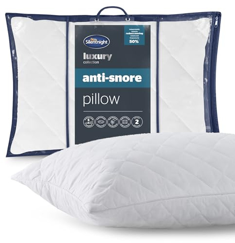 Silentnight Luxury Quilted Anti Snore Pillow, Contoured Foam Positions the Head to Reduce Snoring Volume with Luxurious Soft Touch Cover, Hypoallergenic