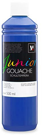 Malverk Junior - Gouache Farben 500ml - Schul-Temperafarben für Kinder, auf Wasserbasis, in praktischer Dosierflasche, Ultramarinblau