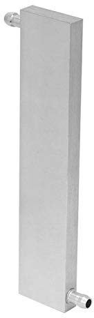 Boaby Aluminium vattenkylningsblock, aluminium vatten kylblock vattenblock kylare vattenkylning huvud ljus och höger utflöde (40 x 200 x 12 mm)
