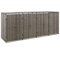 Festnight Rattan Mülltonnenbox 4er Mülltonnenbox für 4 Tonnen Mülltonnenabdeckung Doppelbox Abfallbehälter Mülltonnenschrank Grau 274x80x117 cm