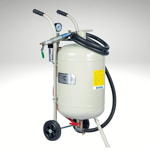 BPAC Sabbiatrice Portatile 40L – Aerogommiatrice Mobile a Pressione – Sabbiatrice Pneumatica per Decapaggio e Pulizia Superfici – Uso Industriale e Professionale