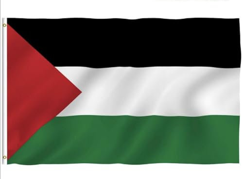 Automatikz Palästina-Flagge (2,4 m x 1,5 m), nationale Landesflagge, 100% Polyester, lichtbeständig, doppelt genäht, tiefer Farbdruck mit Ösen
