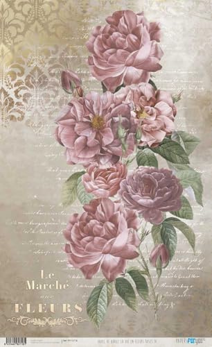 Papers For You Papel de Arroz 54x33 cm 25-30 gr. (La Vie En Fleurs Roses IV)