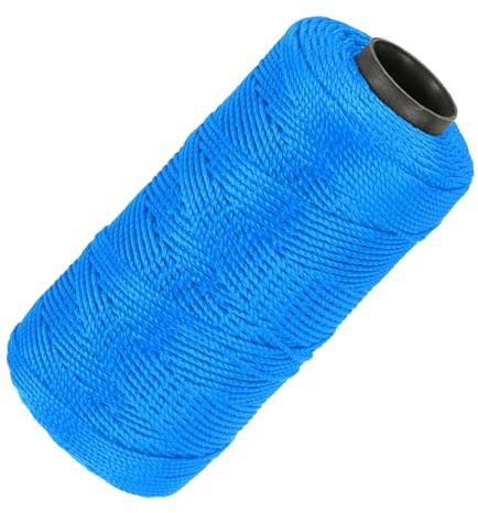 sourcing map Nylon String 3 Strand Twist Mason Line 1.5mm 218' Lake Blue | Nylon Twine String for DIY Projects Home Improvement Gardening Gift Wrapping Christmas Party Supplies