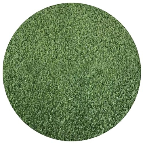 BESPORTBLE Alfombra de césped artificial verde redonda para decoración interior y exterior, resistente a la intemperie, para balcón y jardín, decoración versátil y versátil, alfombra de césped verde