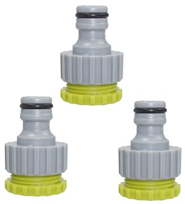 3 Piezas Juego de Conexión para Manguera de Jardín, Adaptador Grifo Manguera Universal Mezclador Conector de Grifo de 1/2 3/4 2 en 1 Conexión Rápida 1/2 Pulgadas ABS Reforzado Accesorios