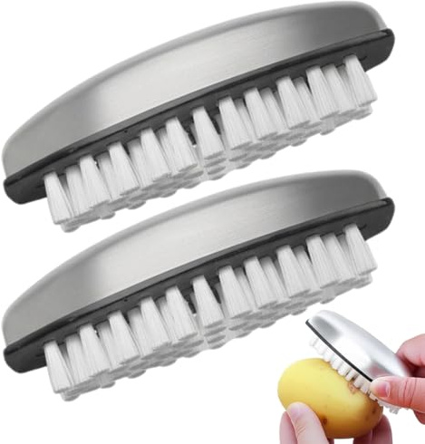 Spazzole per la Pulizia Delle Unghie, 2 Pezzi, spazzole per unghie in acciaio inox, per la pulizia delle unghie, rimuove gli odori, per la pulizia delle unghie Lavaggio Di Mani Spazzolino setole dure
