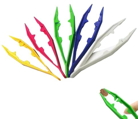 10 Pcs Plastic Tweezers for Feeding Reptiles,10cm Plastic Feeding Tongs,Tweezers Reptile for Snakes Lizard Tortoise Gecko,Kids for Beads Children Handmade DIY Crafts