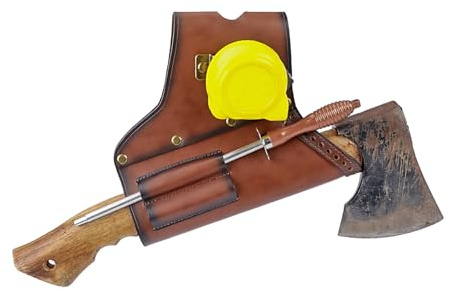 Leather Axe Holster Hammer Hatchet Sheath Carrier Tape Measure Holder