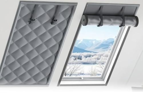 Generico Kit di Isolamento Termico Antivento e Fonoassorbente per Finestre, Tenda Termica A 3 Strati Resistenti al Freddo e Impermeabili 80/120/200 Cm Pellicola Isolante,Grigio,35x59in/90x150cm