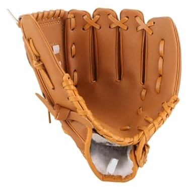 Baseballhandske basebollhandske handskydd softball praktisk för vuxna män kvinnor utomhussport (brun, 12,5 tum)