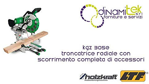 HOLZKRAFT Troncatrice Radiale KGZ 305E Con Scorrimento Completa Di Accessori - Diametro Lama 305 Mm